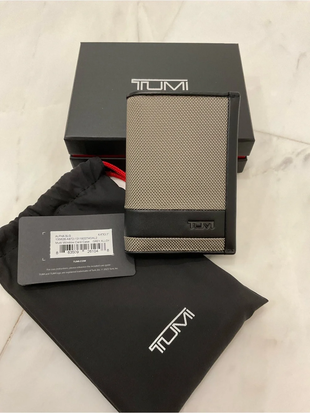 NEW Tumi ALPHA Ballistic Nylon Multi Window ID Card Case Wallet - GRAY ALLOY